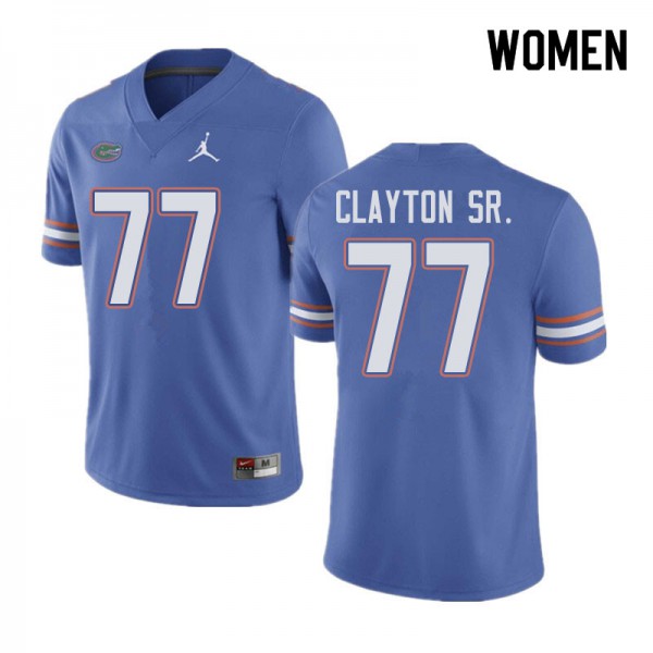 Jordan Brand Women #77 Antonneous Clayton Sr. Florida Gators College Football Jerseys Blue